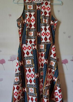 Трикотажное платье, сарафан в яркий принт h&amp;m, р. xs, рост 1602 фото