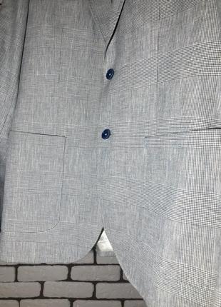 Светло-серый пиджак в клетку со вставками на локтях lion of porches2 фото