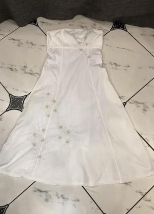 Белое платье бюстье1 фото