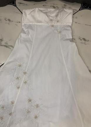 Белое платье бюстье3 фото
