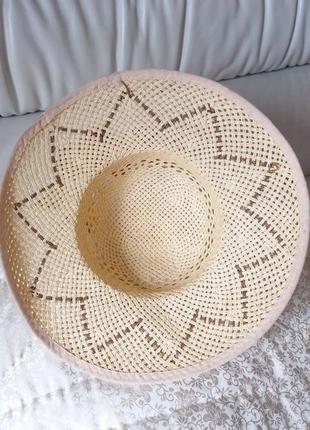 Супер соломенная шляпка шляпа с цветком.4 фото