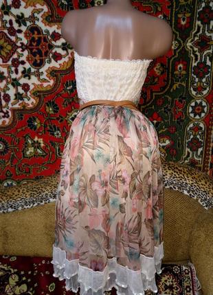 Очень красивая легенькая юбка сарафан трансформер сетка с кружевом4 фото