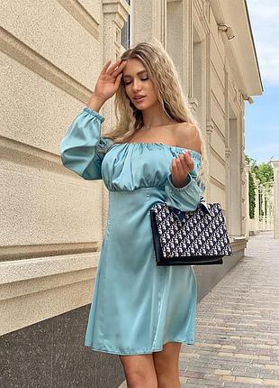 Платье мини шелк