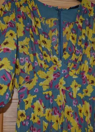 Роскошное шифоновое платье плиссе от asos! в цветы! люкс!7 фото