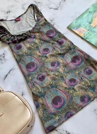 Майка удлиненная с асимметричной рюшей george