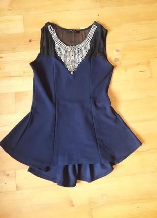 Топ с баской, блуза.