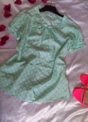 Caliban шовкова блуза футболка в горох