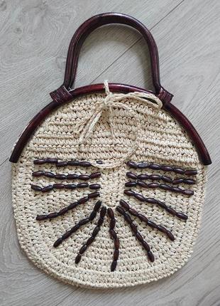 Вінтажна плетена сумка ravel дерево соломка