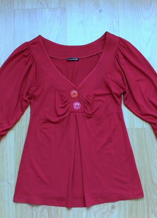 Блуза angie блузка кофточка колір марсала віскоза пряма вільна4 фото