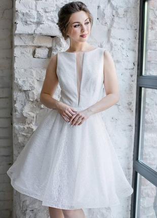 Вечернее платье глиттерное белое и золотое