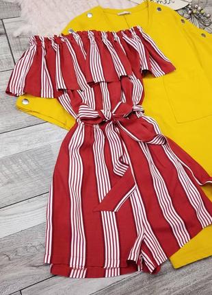Ромпер с рюшами в полоску