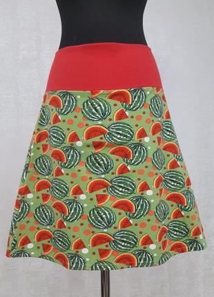 Трикотажная юбка с арбузным принтом