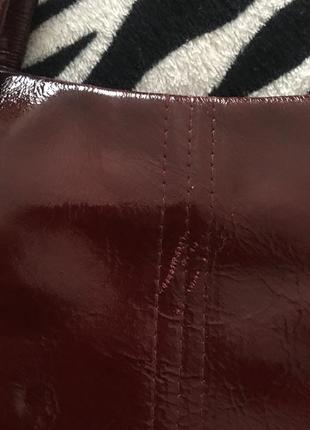 Винтажная кожаная бордовая сумка4 фото