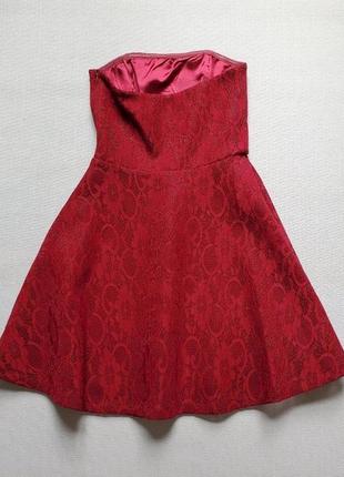 Плаття нарядне а-силует з відкритими плечима з мереживного неопрену (42-46р)6 фото