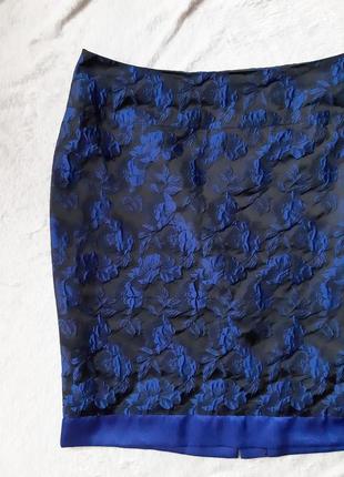 Стильная нарядная юбка насыщенного синего цвета 50 рр2 фото