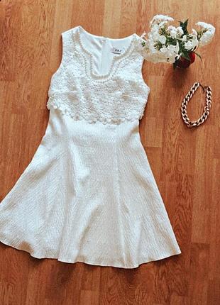 Біла літня сукня brz з мереживом. дуже красиве біло-молочне плаття. платье белое dress