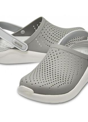 Сабо крокси crocs literide™ clog light grey (сірі)