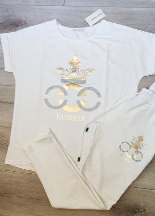 Костюм двойка прогулочный футболка брюки двухнить турция