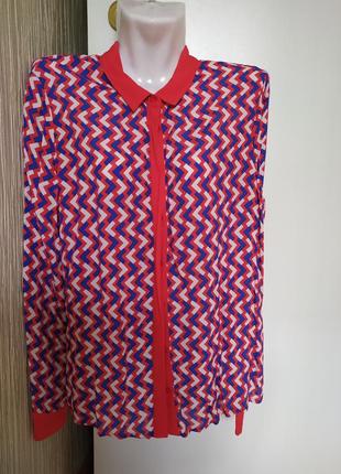 Блузка - рубашка яркая , marks & spencer,12/401 фото