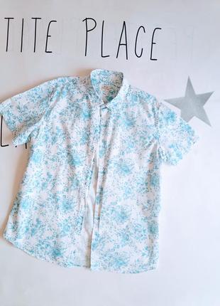 Сорочка жіноча з квітами біла authentic casual wear