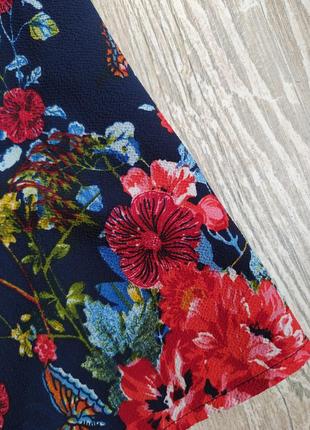 Блузка в цветы с разрезами на рукавах m&s размер 145 фото
