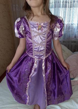 Карнавальное платье рапунцель на 7-8 лет.3 фото
