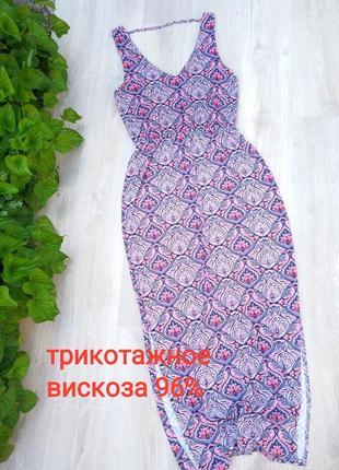 Uk14 "warehouse" вискоза трикотажное платье сарафан5 фото