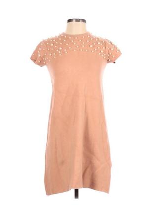 Платье zara knit с бусинами 2