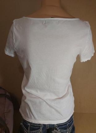 Белая блуза lauren ralph lauren с рюшами. белая футболка с воланами lauren ralph lauren. хлопок4 фото
