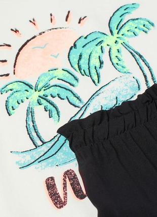 Стильный яркий  летний комплект костюм для девочки carter's сша шорты топ футболка пальма2 фото