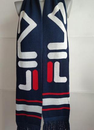 Стильний шарф fila (філа) з логотипом і бахромою