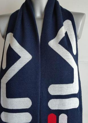 Стильный шарф fila (фила) с логотипом и бахромой3 фото