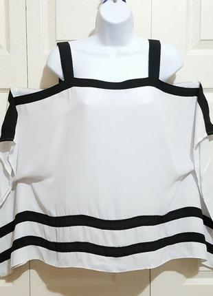 Блуза оверсайз "кимоно"c контрастной отделкой на бретелях2 фото