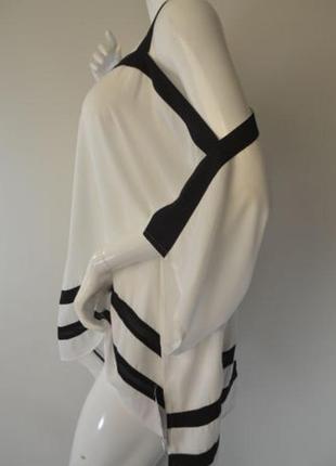 Блуза оверсайз "кимоно"c контрастной отделкой на бретелях6 фото