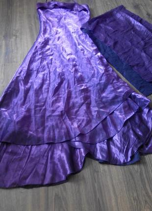 Вечернее платье на тончайших шлейгах с шарфом накидкой; франция; s/m5 фото