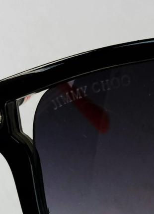 Jimmy choo очки женские солнцезащитные черные с красным с градиентом8 фото