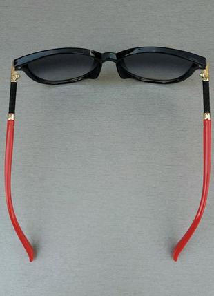 Jimmy choo очки женские солнцезащитные черные с красным с градиентом4 фото