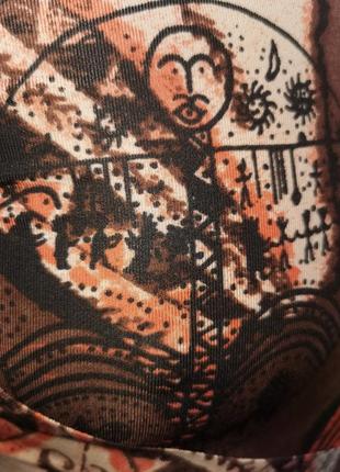 Платье в принт узор трикотажное стрейч длинное футляр в этно бохо стиле sarah brown4 фото