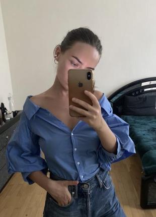 Рубашка голубая zara