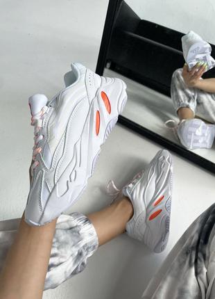 Женские  кроссовки adidas yeezy boost 700 v2 “white / orange”2 фото