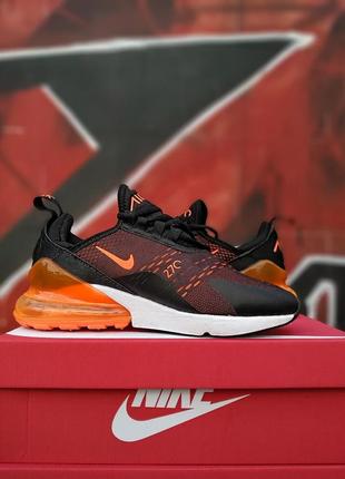 Кроссовки мужские nike air max 270 черные/оранжевые (найк аир макс, кросівки)