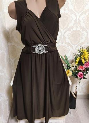 Шикарное нарядное платье, цвет шоколад1 фото