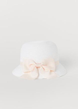 Солом'яний капелюх з бантом h&m hm 6/9 м