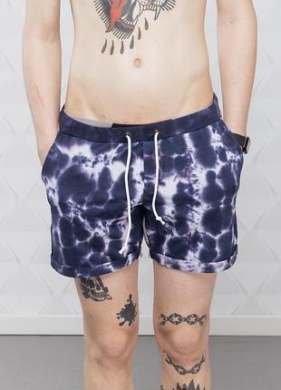 Шорты мужские трикотажные тай-дай шорти tie-dye трикотаж