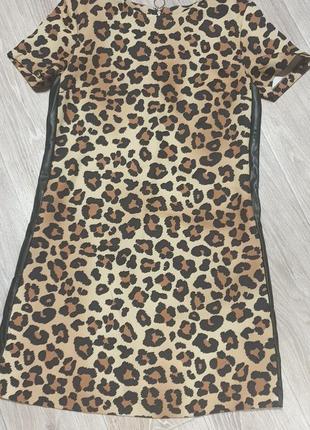 Сукня з шкіряними вставками