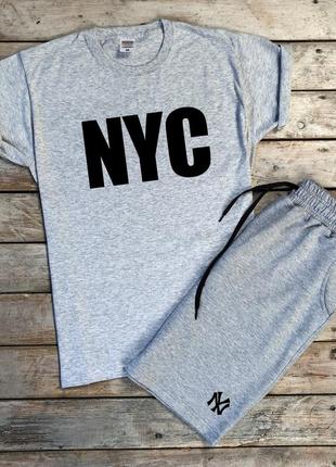 Футболка серая хлопок nyc, new york, нью йорк