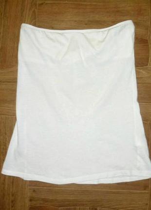 Брендовый белый базовый топик топ футболка майка с открытыми плечами,трикотажный коттон3 фото