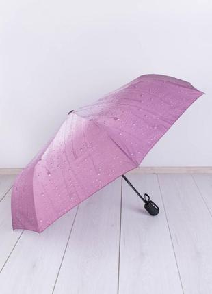 Стильний рожевий зонт парасолька з малюнком краплі1 фото