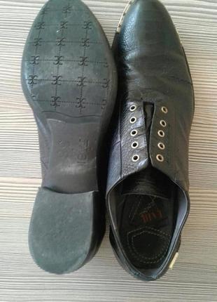 Брендові чорні туфлі оксфорди шкіра fabi італія2 фото