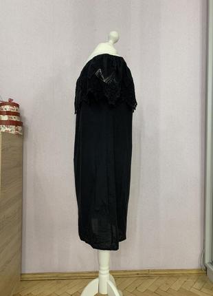 Плаття чорне бавовна вишивка мереживо3 фото